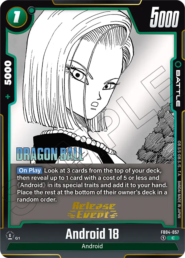 Android 18 FB04-057 Dragon Ball Fusion World card, Variant 4