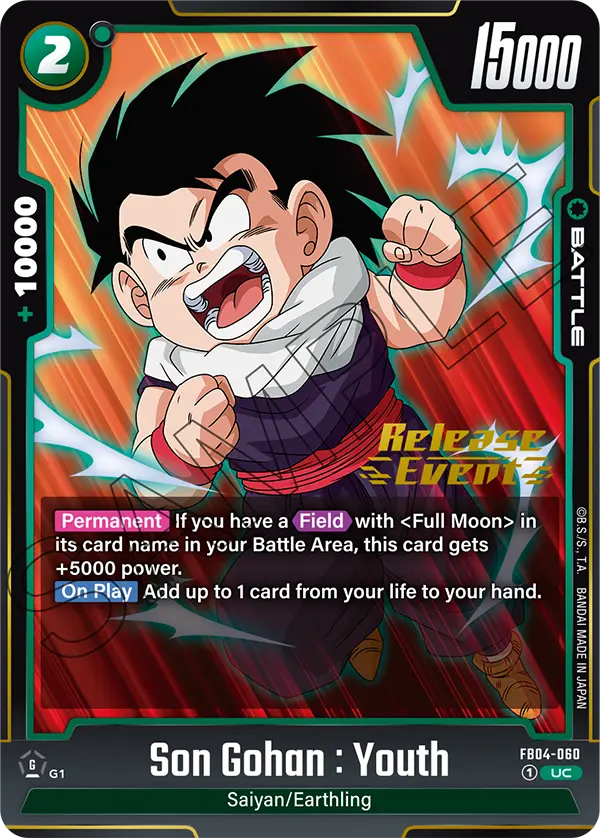 Son Gohan : Youth FB04-060 Dragon Ball Fusion World card, Variant 6