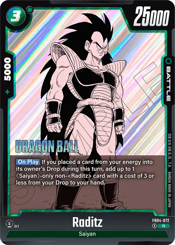Raditz FB04-072 Dragon Ball Fusion World card, Judge