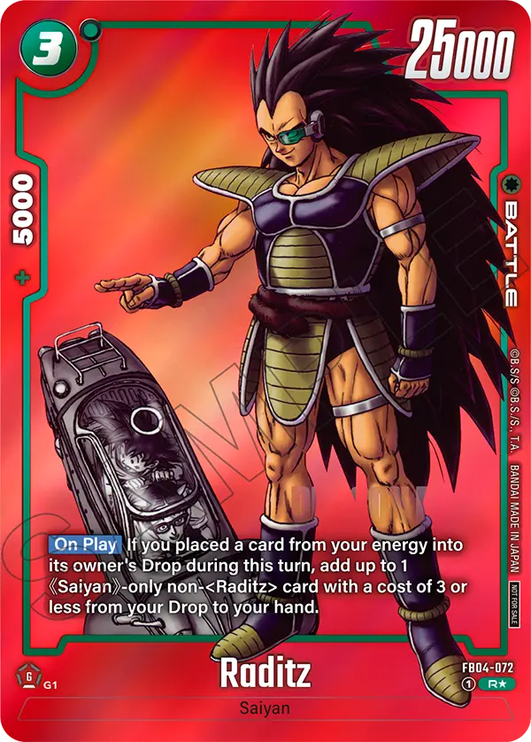 Raditz FB04-072 Dragon Ball Fusion World card, Promo