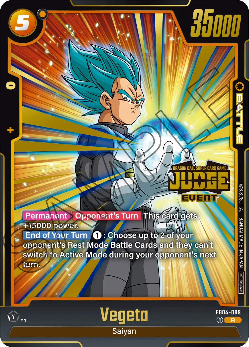Vegeta FB04-089 Dragon Ball Fusion World card, Judge