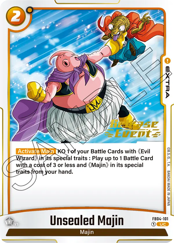Unsealed Majin FB04-101 Dragon Ball Fusion World card, Release Event