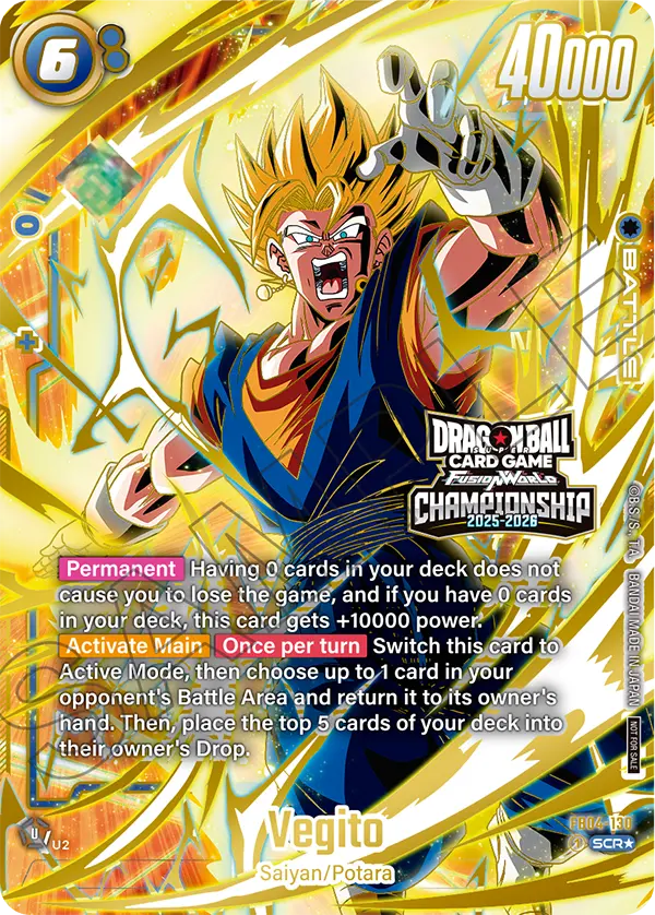 Vegito FB04-130 Dragon Ball Fusion World card, Championship