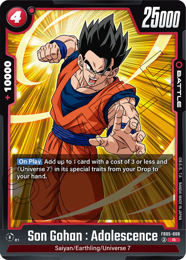 Son Gohan : Adolescence FB05-008 card