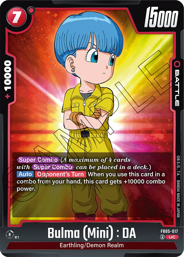 Bulma (Mini) : DA FB05-017 Dragon Ball Fusion World card