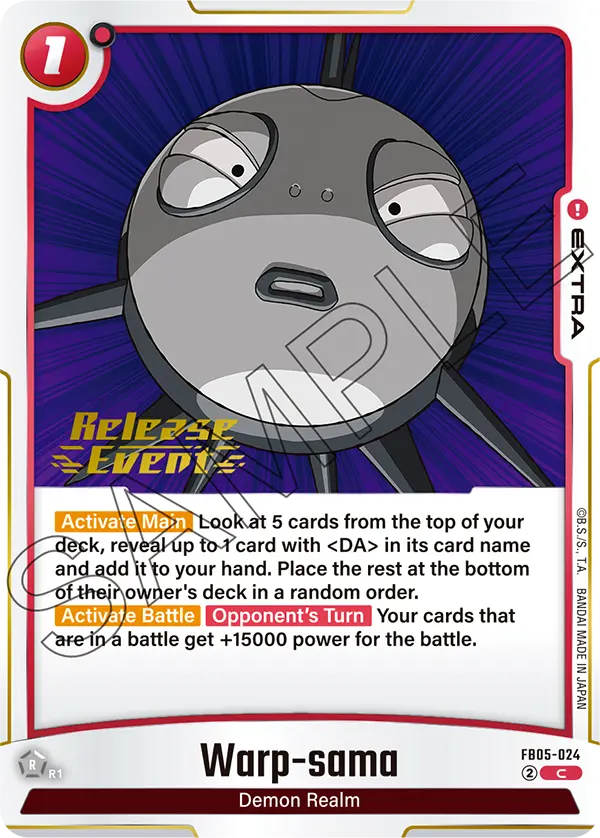 Warp-sama FB05-024 Dragon Ball Fusion World card, Release Event
