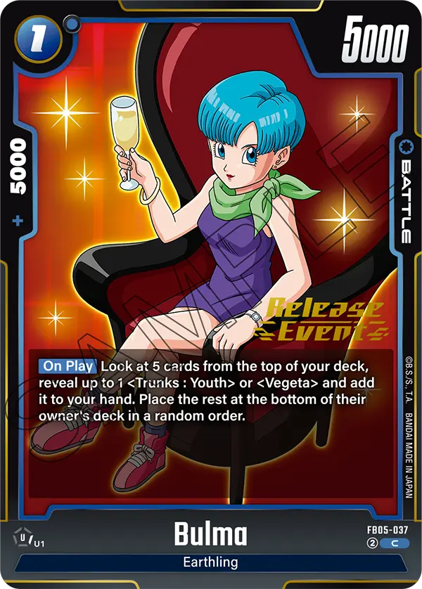 Bulma FB05-037 Dragon Ball Fusion World card, Release Event