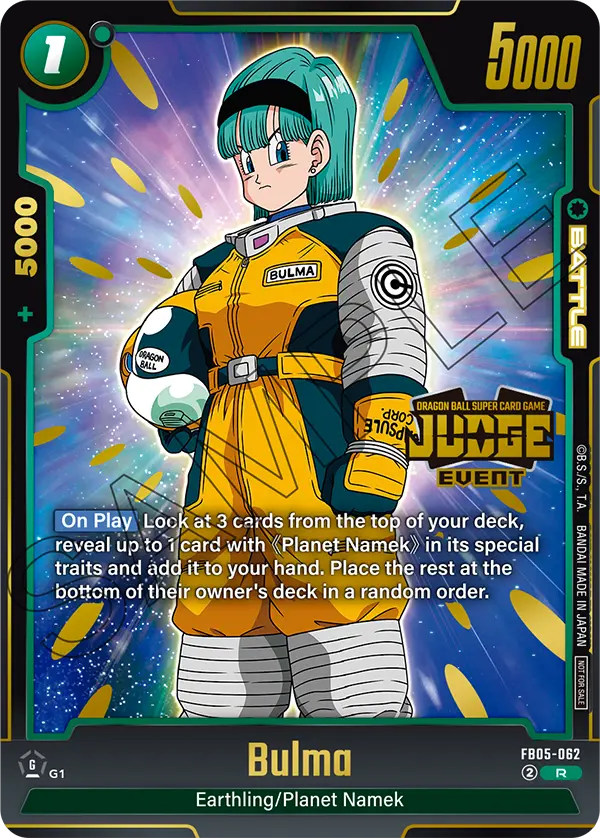 Bulma FB05-062 Dragon Ball Fusion World card, Judge