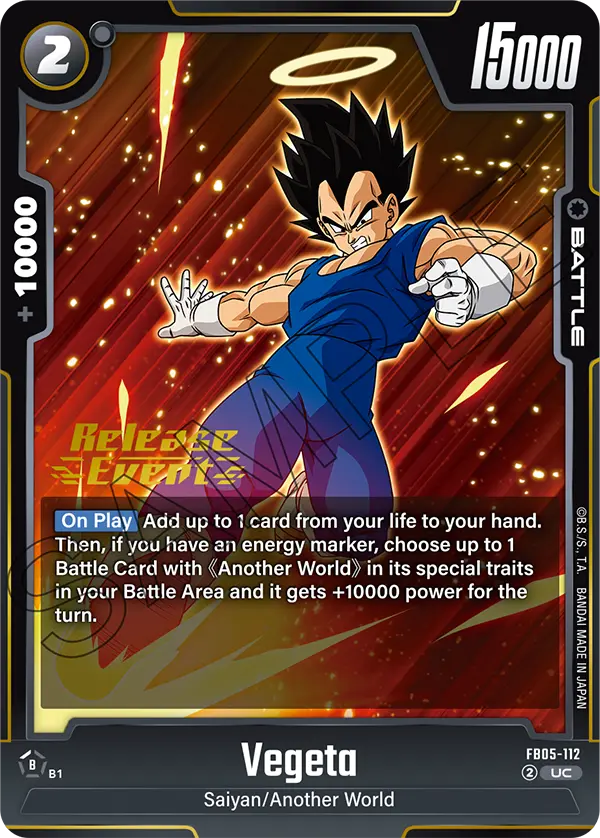 Vegeta FB05-112 Dragon Ball Fusion World card, Release Event