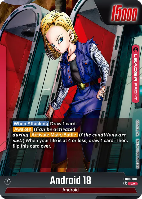 Android 18 FB06-001 Dragon Ball Fusion World card, Alt Art