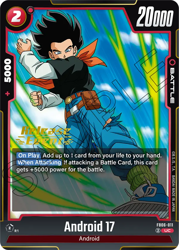 Android 17 FB06-011 Dragon Ball Fusion World card, Variant 2