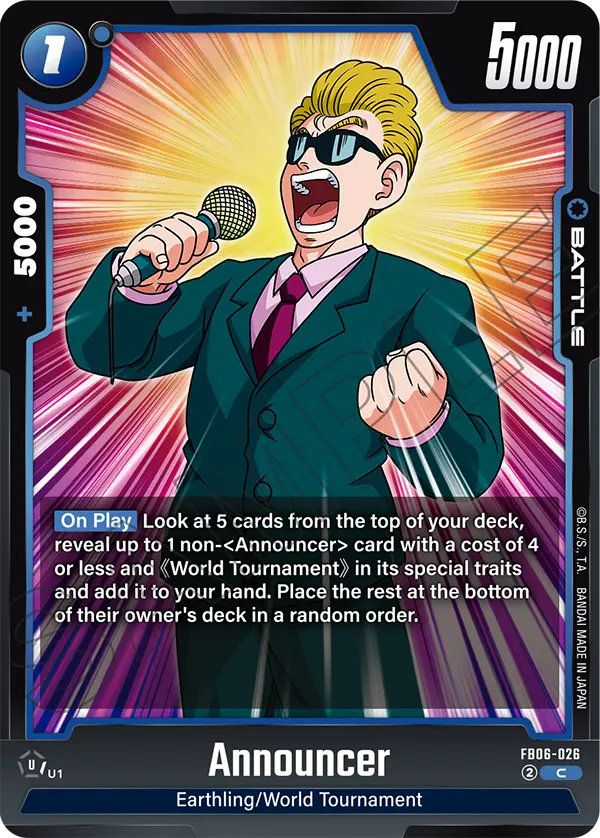 Announcer FB06-026 card