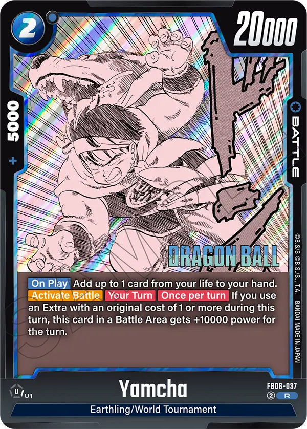 Yamcha FB06-037 Dragon Ball Fusion World card, Reprint