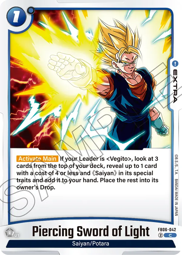 Piercing Sword of Light FB06-042 card