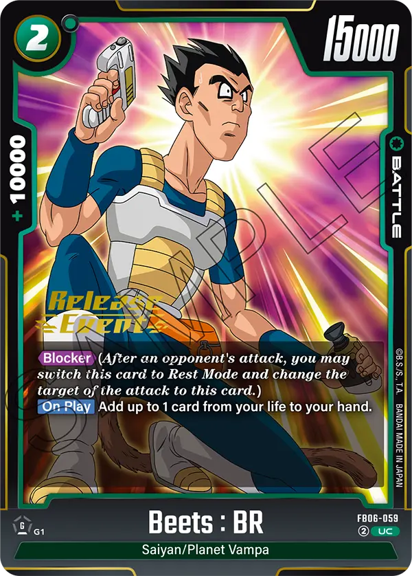 Beets : BR FB06-059 Dragon Ball Fusion World card, Release Event
