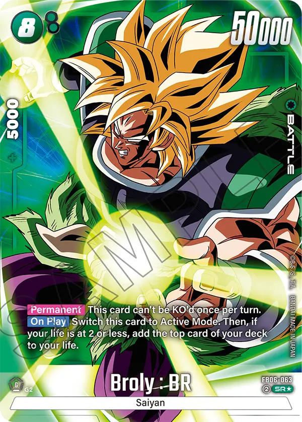Broly : BR FB06-063 Dragon Ball Fusion World card, Alt Art