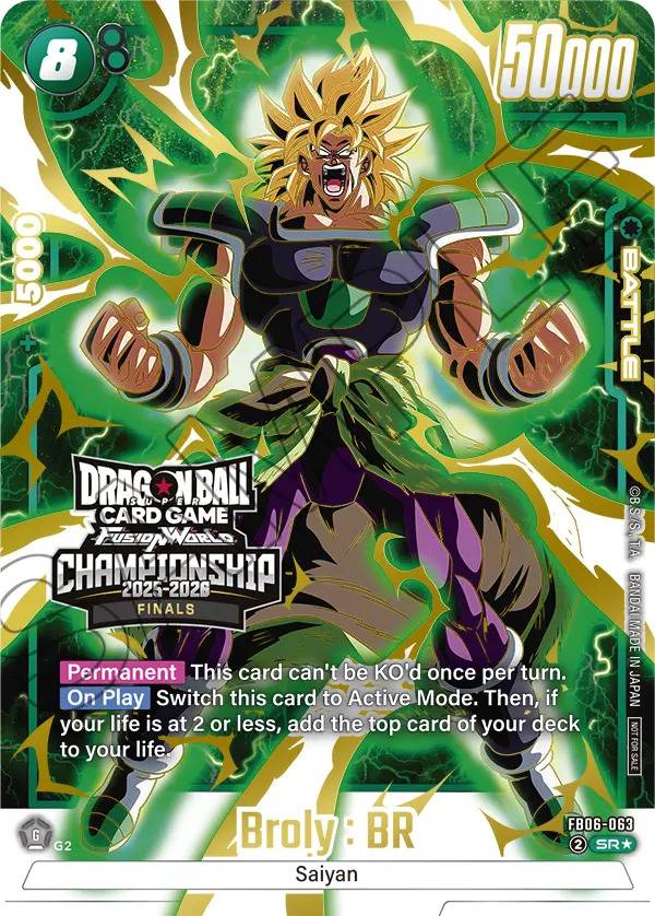 Broly : BR FB06-063 Dragon Ball Fusion World card, Variant 2