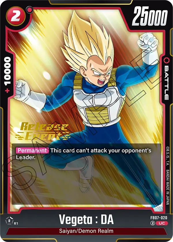 Vegeta : DA FB07-020 Dragon Ball Fusion World card, Release Event