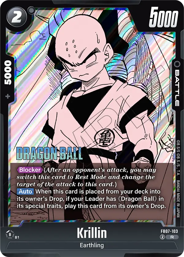 Krillin FB07-103 Dragon Ball Fusion World card, Reprint
