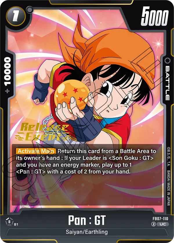 Pan : GT FB07-110 Dragon Ball Fusion World card, Release Event