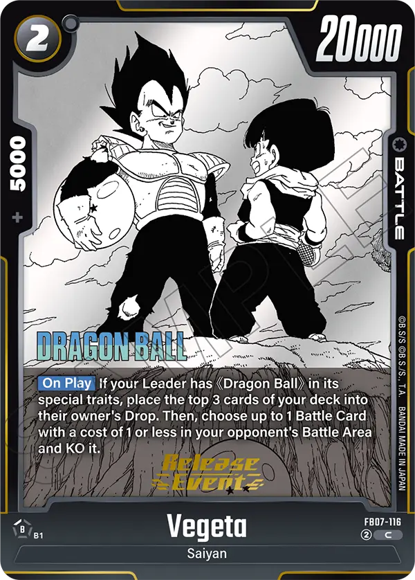 Vegeta FB07-116 Dragon Ball Fusion World card, Variant 3