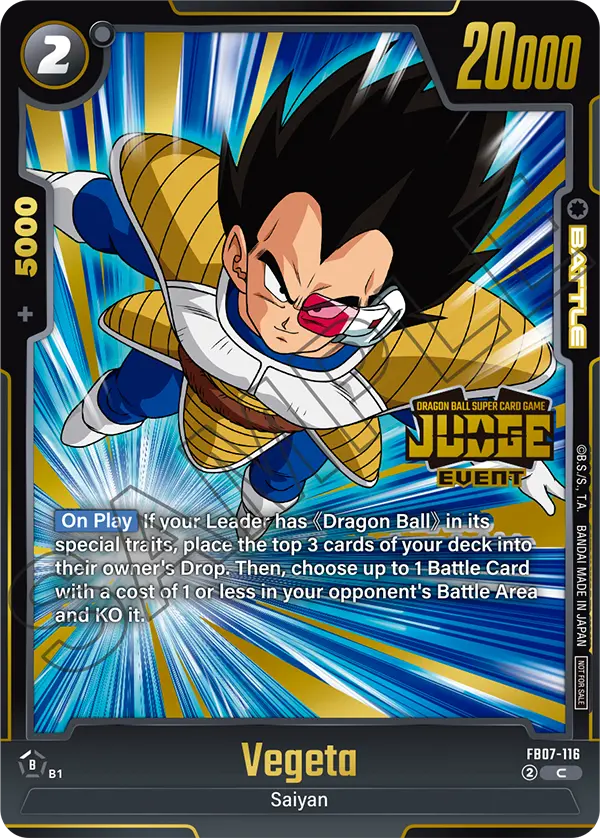 Vegeta FB07-116 Dragon Ball Fusion World card, Variant 4