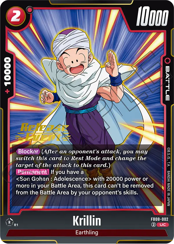 Krillin FB08-002 Dragon Ball Fusion World card, Release Event