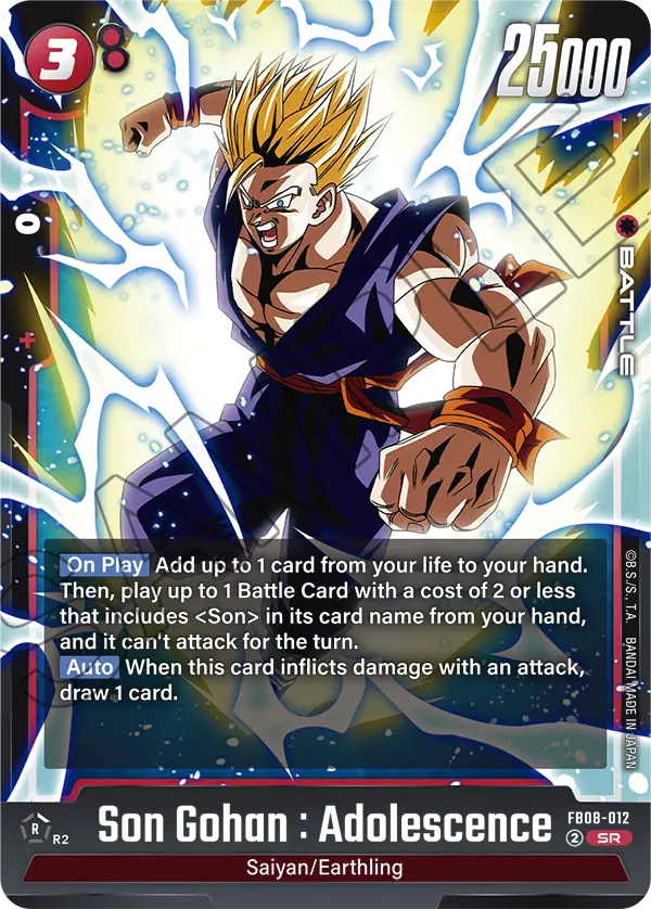 Son Gohan : Adolescence FB08-012 card
