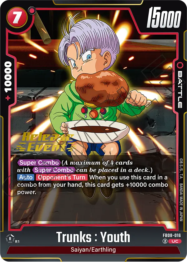Trunks : Youth FB08-016 Dragon Ball Fusion World card, Variant 2