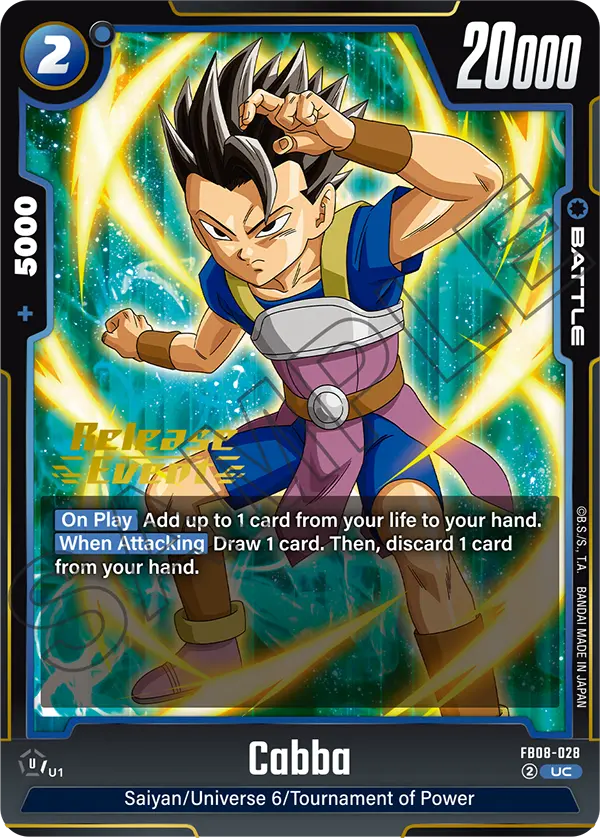 Cabba FB08-028 Dragon Ball Fusion World card, Release Event