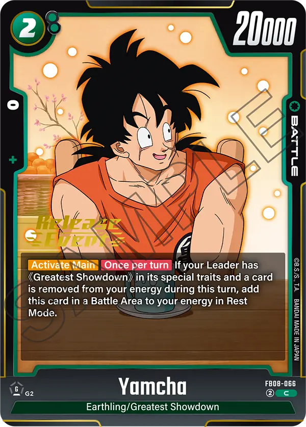 Yamcha FB08-066 Dragon Ball Fusion World card, Release Event
