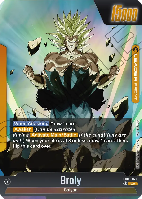 Broly FB08-073 Dragon Ball Fusion World card, Variant 3
