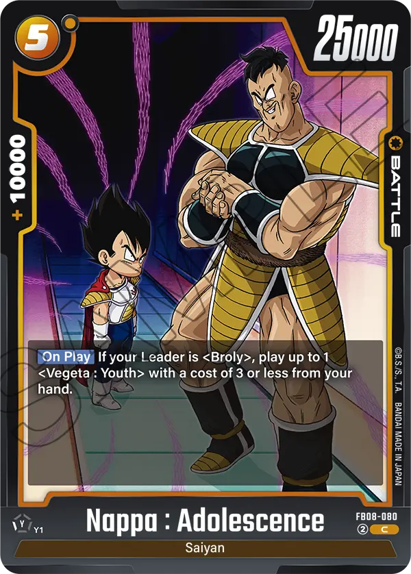 Nappa : Adolescence FB08-080 card
