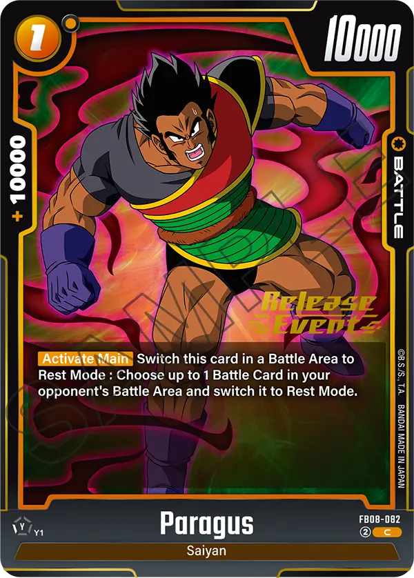 Paragus FB08-082 Dragon Ball Fusion World card, Release Event
