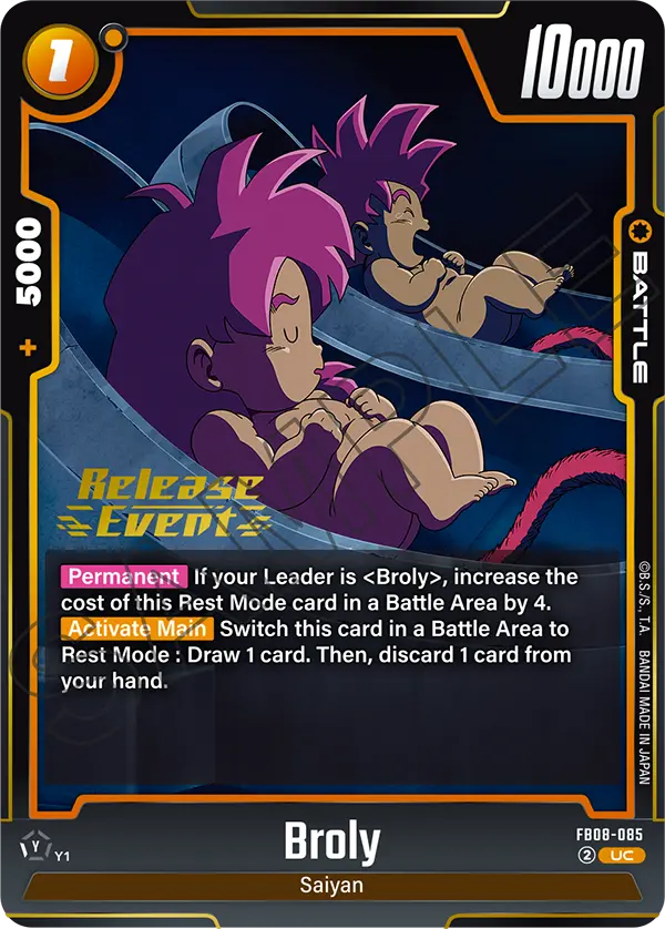 Broly FB08-085 Dragon Ball Fusion World card, Release Event