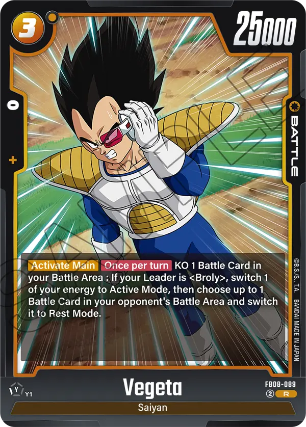 Vegeta FB08-089 card
