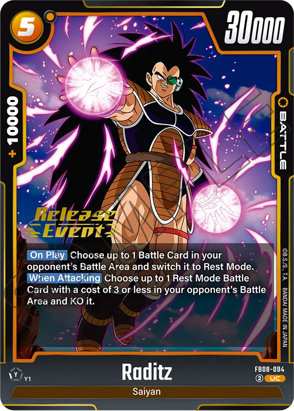 Raditz FB08-094 Dragon Ball Fusion World card, Release Event
