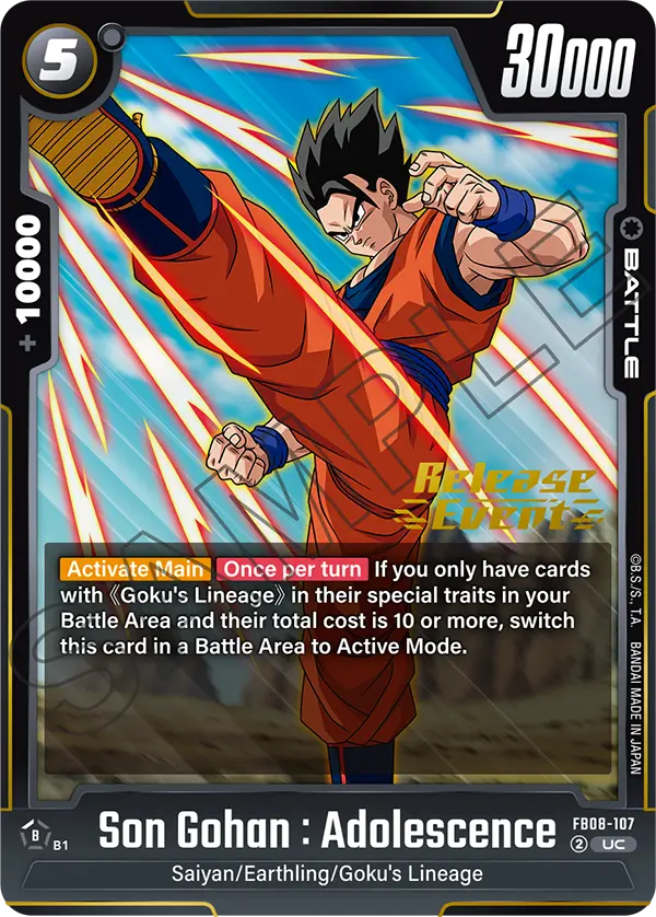 Son Gohan : Adolescence FB08-107 Dragon Ball Fusion World card, Release Event