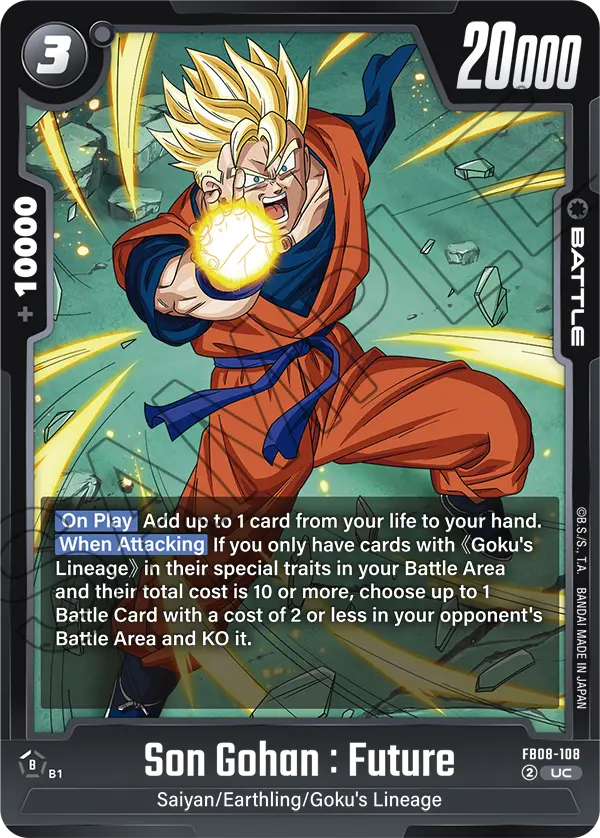 Son Gohan : Future FB08-108 card