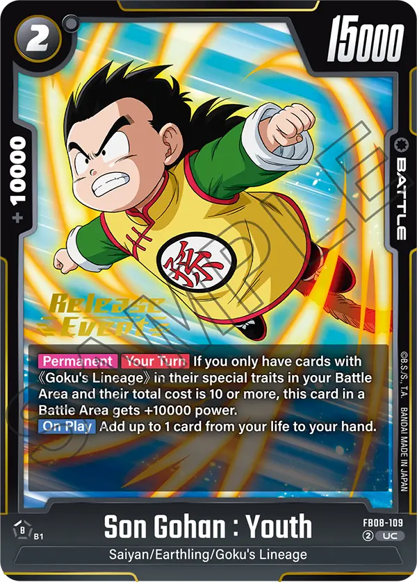 Son Gohan : Youth FB08-109 Dragon Ball Fusion World card, Release Event
