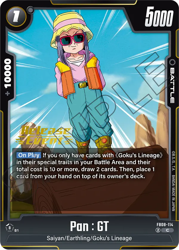 Pan : GT FB08-114 Dragon Ball Fusion World card, Release Event