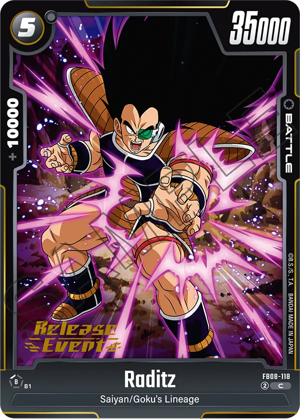 Raditz FB08-118 Dragon Ball Fusion World card, Release Event