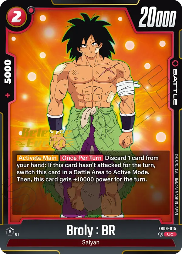 Broly : BR FB09-015 Dragon Ball Fusion World card, Variant 1