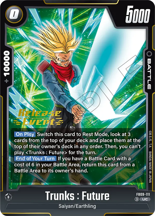 Trunks : Future FB09-111 Dragon Ball Fusion World card, Variant 1