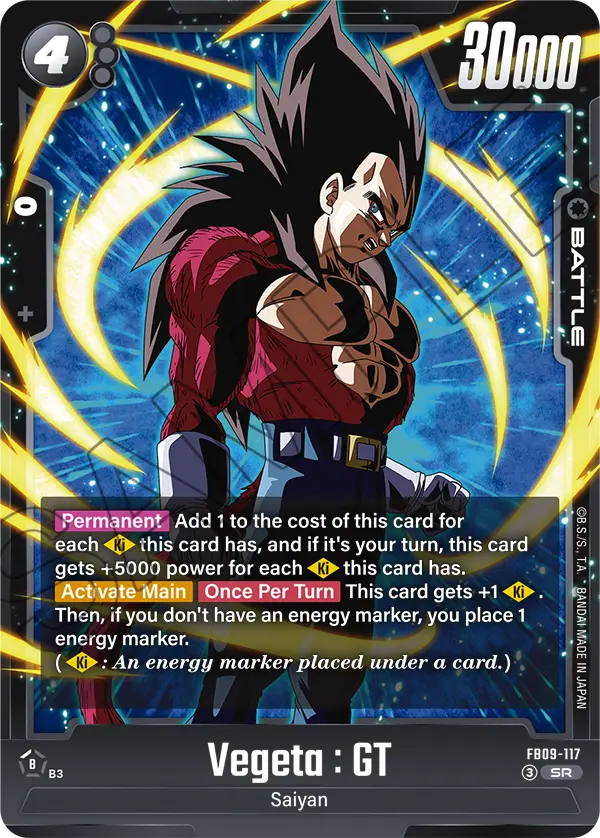 Vegeta : GT FB09-117 Dragon Ball Fusion World card
