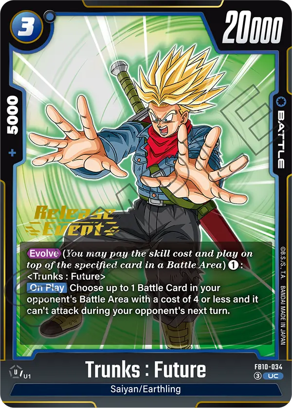 Trunks : Future FB10-034 Dragon Ball Fusion World card, Variant 1
