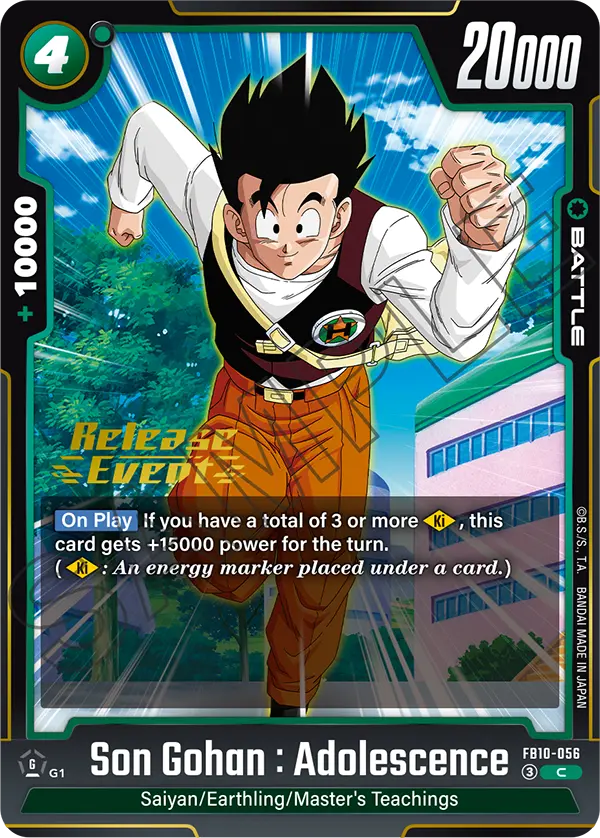 Son Gohan : Adolescence FB10-056 Dragon Ball Fusion World card, Variant 1