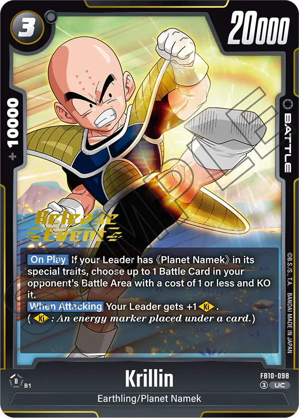 Krillin FB10-098 Dragon Ball Fusion World card, Variant 1