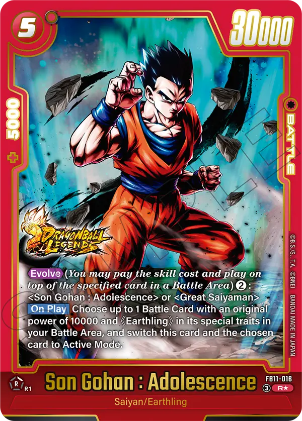 Son Gohan : Adolescence FB11-016 Dragon Ball Fusion World card, Variant 1