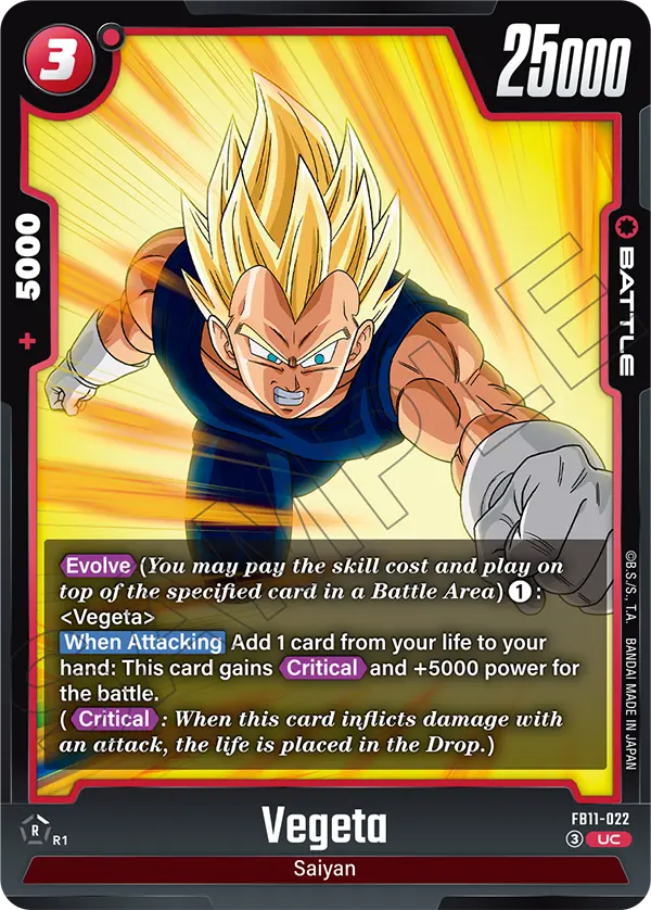 Vegeta FB11-022 card